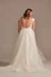 Appliqued Cap Sleeve Tulle Tall Plus Wedding Dress DB Studio 4XL9WG4037