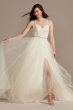 Sheer Boned Bodice Tulle Tall Wedding Dress DB Studio 4XLWG4036