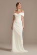 Petite Crepe Off-the-Shoulder Sheath Wedding Dress DB Studio 7WG4033