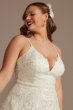 Lace Applique Tulle Plus Size Wedding Dress Oleg Cassini 8CWG905