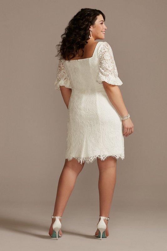 Lace Plus Size Mini Dress with Bubble Sleeve DB Studio 9SDWG0913