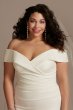 Plus Crepe Off-the-Shoulder Sheath Wedding Dress DB Studio 9WG4033