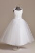 Poppy Tulle and Satin Cap-Sleeve Communion Dress US Angels C910