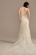 Strappy Beaded Applique Tulle Sheath Wedding Dress Oleg Cassini CWG904