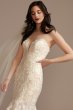 Lace Applique Mermaid Strapless Wedding Dress Oleg Cassini CWG912