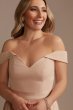 Off-Shoulder Crepe Charmeuse Bridesmaid Dress F20380