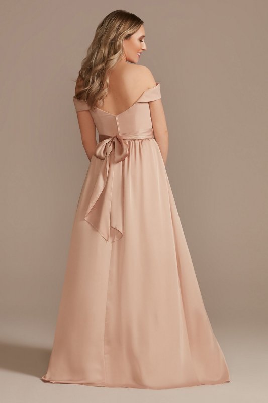 Off-Shoulder Crepe Charmeuse Bridesmaid Dress F20380