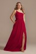 One-Shoulder Long Crepe Charmeuse Bridesmaid Dress F20381