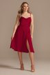 Satin Spaghetti Strap Cowl Midi Bridesmaid Dress F20392