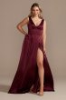 Charmeuse Tank V-Neck Bridesmaid Dress with Slit Galina Signature GS290020