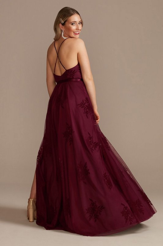 Flocked Tulle Low-Back Bridesmaid Dress Galina Signature GS290044