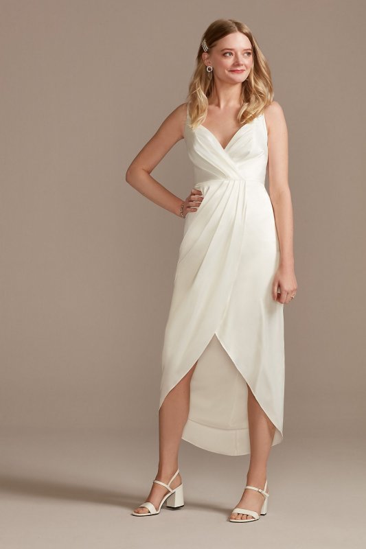 Hand-Pleated Spaghetti Strap Charmeuse Slip Dress DB Studio SDWG0935