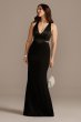 Crepe Sheath Plunge Gown with Illusion Cutouts VW21012