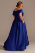 Sweetheart Off-the-Shoulder Satin Ball Gown Oleg Cassini WBM2413W