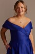 Sweetheart Off-the-Shoulder Satin Ball Gown Oleg Cassini WBM2413W