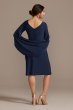 Short Jersey Sheath Dress with Shawl Sleeves Oleg Cassini WBM2507