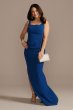 Crepe Floor Length Sheath Party Dress with Ruching DB Studio WBM2516