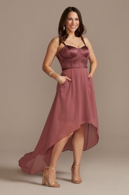 Chiffon Corset Bodice High-Low Dress DB Studio WBM2526