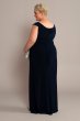 Plus Jersey Gown with Swag Sleeves and Crystals Oleg Cassini WBM2574W