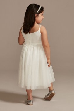 Pleated Mesh Spaghetti Strap Flower Girl Dress DB Studio WG1435