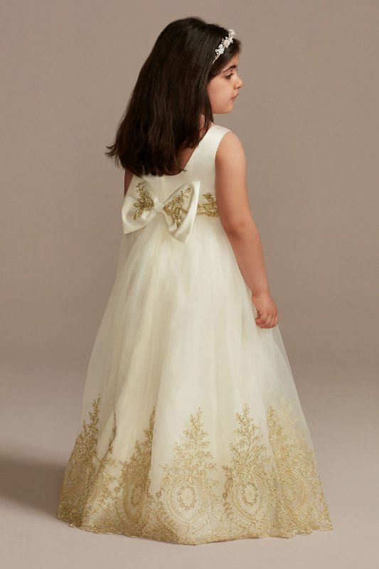 Organza Corded Lace Applique Flower Girl Tank Dres DB Studio WG1437