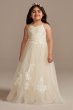 Floral Applique Cross-Back Flower Girl Dress DB Studio WG1438