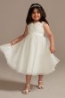 Pleated Glitter Tulle A-Line Flower Girl Dress DB Studio WG1441