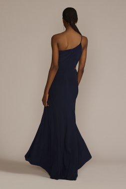 One Shoulder Jersey Gown with Cutout Jump 11078D