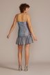 Short Square Neck Metallic Asymmetrical Dress Blondie Nites 3173BN