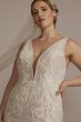 Lattice Beaded Applique Tall Plus Wedding Dress Galina Signature 4XL9SWG939