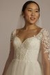 Lined Bodice Long Sleeve Tall Wedding Dress DB Studio 4XLSLLBWG4036