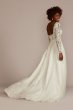 Lace Applique Long Sleeve Petite Wedding Dress Oleg Cassini 7SLCWG905