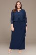 Plus Size Empire Waist Lace Dress with Open Jacket Alex Evenings 84122475