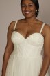 Floral Applique Spaghetti Strap Plus Wedding Dress DB Studio 9LBWG4036