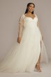 Lined Bodice Long Sleeve Plus Size Wedding Dress DB Studio 9SLLBWG4036