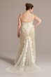 Illusion Plunge Lattice Skirt Plus Wedding Gown DB Studio 9WG4066