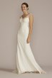 Applique Mermaid Wedding Dress with Lace Train Oleg Cassini CWG925