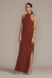 Stretch Crepe Halter Sheath Dress with Side Slit DB Studio D21NY22404