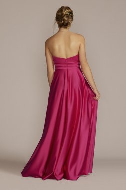 V-Notch Strapless Prom Gown with Waist Detail Jules and Cleo D24NY22075V1