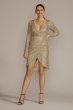 Long Sleeve Sequin Wrap Style Dress DB Studio D39NY22273