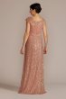 Cowl Neck Cap Sleeve Allover Sequin Gown Oleg Cassini D40NY22218V1