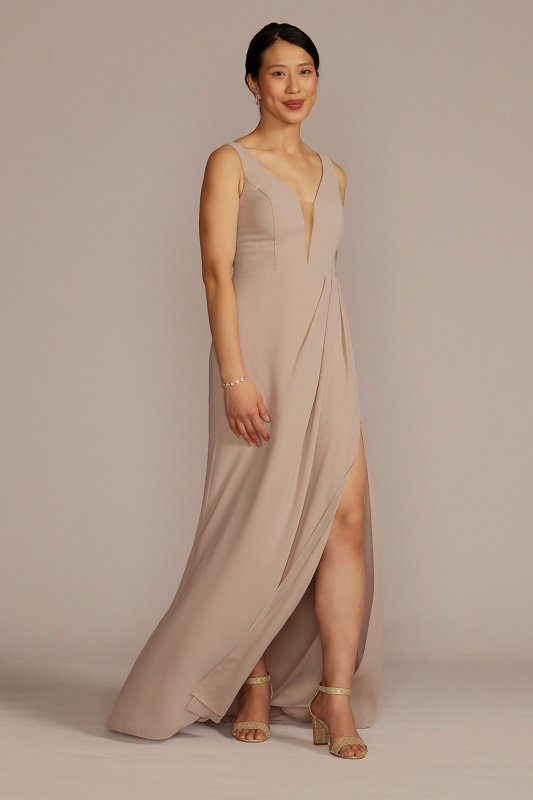 Chiffon Illusion Cutouts Bridesmaid Dress David's Bridal F20574