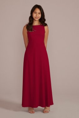 Chiffon Junior Bridesmaid Dress with Tie Back David's Bridal JB9939