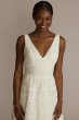 Midi-Length Lace V-Neck Dress with Banded Trim DB Studio SDWG1083