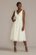 Midi-Length Lace V-Neck Dress with Banded Trim DB Studio SDWG1083