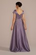 Satin A-Line Gown with Embroidered Waist Oleg Cassini WBM3103