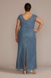 Plus Size Short Sleeve Sequin Lace Sheath Gown Oleg Cassini WBM3124W