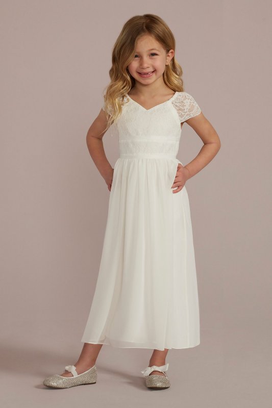 Cap Sleeve Lace and Chiffon Flower Girl Dress DB Studio WG1446