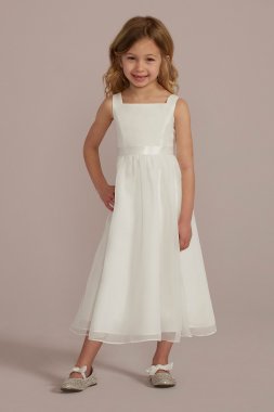 Scoop Back Tea-Length Flower Girl Dress DB Studio WG1454