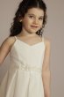 Pleated Crepe Spaghetti Strap Flower Girl Dress DB Studio WG1462